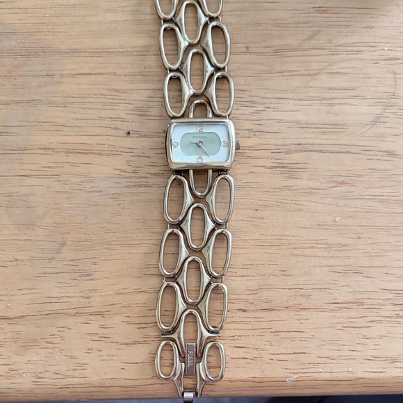 Fossil Jewelry - Vintage Fossil Women's Gold-Tone Open Link Bracelet Watch